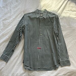 Club Monaco Green Gingham Shirt, M- Slim Fit